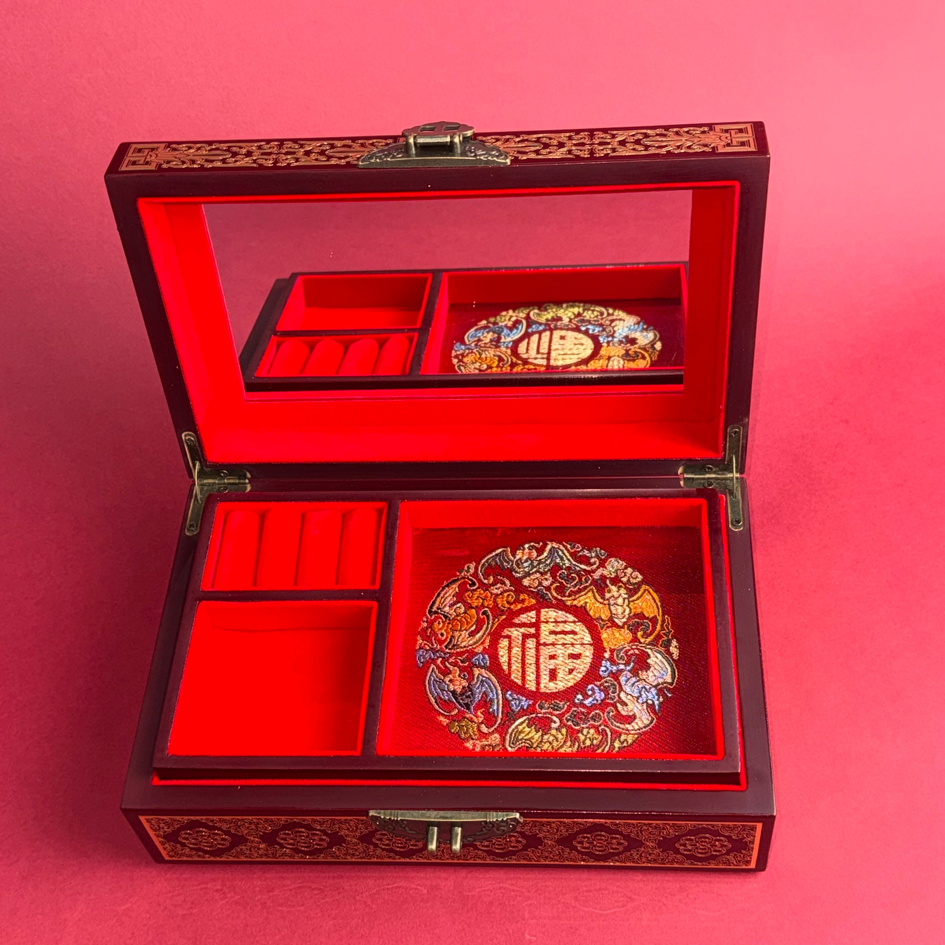 The Phoenix & Flora Lacquer Jewelry Box | Mythical Elegance